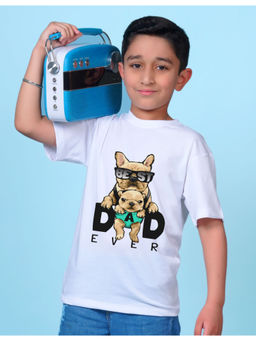 Nusyl - Boys White Graphic Oversized T-Shirt