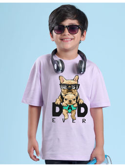 Nusyl - Boys Purple Graphic Oversized T-Shirt