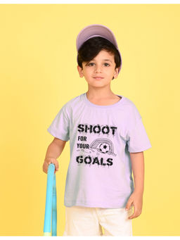 Nusyl - Boys Purple Shoot for Your Goals Typography Oversized T-Shirt