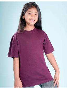 Nusyl - Girls Purple Graphic Oversized T-Shirt