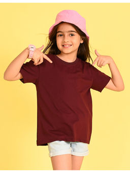 Nusyl - Girls Wine Graphic Cotton Oversized T-Shirt