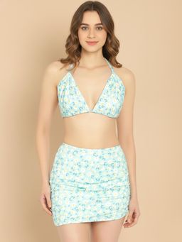 AOBA - Blossom Halter Skirted Bikini Set