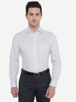 JadeBlue - Men White Checked Slim Fit Formal Shirt
