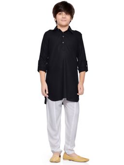 Jeetethnics - Boys Black Pathani Kurta Pyjama (Set of 2)