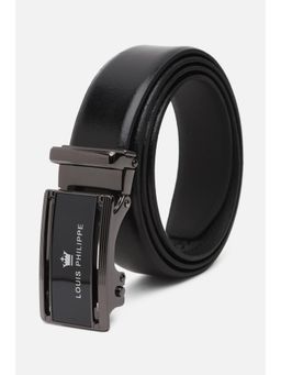 Louis Philippe - Men Black Solid Genuine Leather Formal Belt