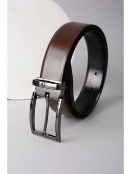 Louis Philippe - Men Brown Solid Leather Formal Belt
