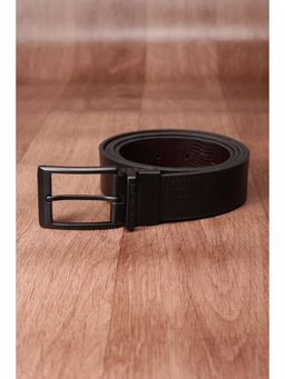 Louis Philippe - Men Black Textured Leather Formal Belt