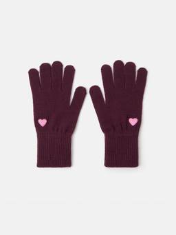 Accessorize London - Women Purple Heart Touch Screen Gloves