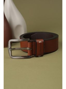 Peter England - Men Brown Solid Leather Belt