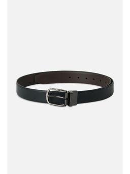 Peter England - Men Black Textured Genuine Leather Belt