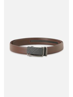 Peter England - Men Brown Textured Genuine Leather Belt