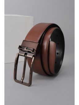 Van Heusen - Men Brown Textured Formal Belt