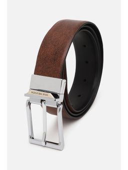 Van Heusen - Men Brown Textured Formal Belt