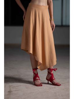 ORIGANI - Sand Brown Midi Skirt