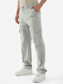 The Souled Store - Solids Ice Grey Men Cargo Pants