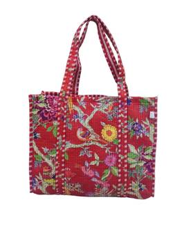 House of Gulab - Pink Animal Printed Quilted Tote Bag