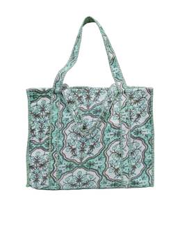 House of Gulab - Mustard Graphic Printed Quilted Tote Bag