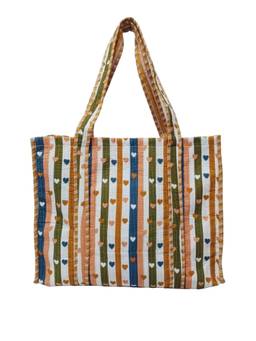 House of Gulab - Multicolor Heart Printed Quilted Tote Bag