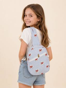 House of Gulab - Kids Handblock Printed Blue Cotton One Strap Bag