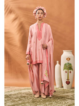 Masaba - Pink Meadow Kurta with Pant and Dupatta (Set of 3)