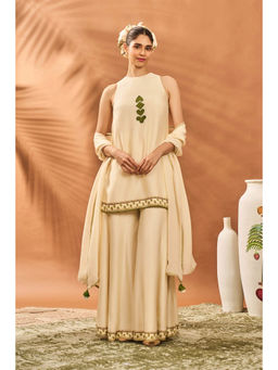 Masaba - Cream Mindscape Kurti with Palazzo and Dupatta (Set of 3)