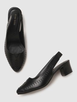 Marc Loire - Women Black Self Design Block Sandals