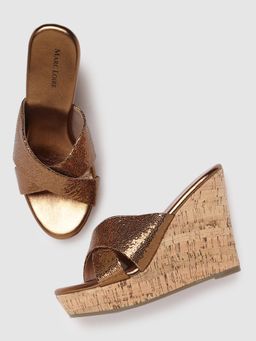 Marc Loire - Women Copper Toe Two Straps Wedge Sandals