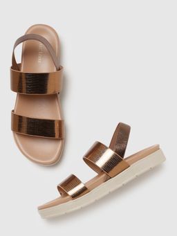 Marc Loire - Women Copper Textured Solid Slip On Sandals