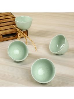 Amalfiee Ceramics - Handmade 3.5" Lemon Grass Portion Bowl Set Of 6Pcs