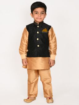 Pehanaava - Boys Ethnic Festive Hand Embroidery Waistcoat Kurta & Pyjama (Set of 3)