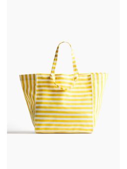 H&M - Women Yellow Cotton Canvas Beach Bag