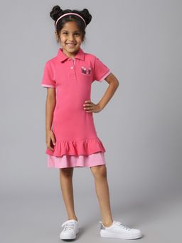 Beverly Hills Polo Club - Rumba Ruffle Polo Dress - Pink