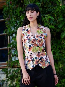 Tandul - Women Multi-Color Polyester Waist Coat