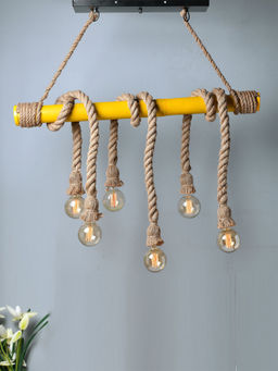 Homesake - Bamboo Rope Chandelier Vintage Light