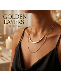 MAASHA - Women Gold Stainless Steel Necklace