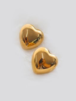 Peachy Accessories - Gold Cute Heart Stud Earrings