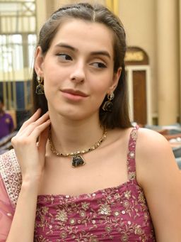 Odette - Black Stone Mixed Metal Jewellery Set