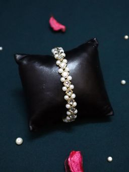 PAYA - White Kundan Stone and Pearl Bracelet
