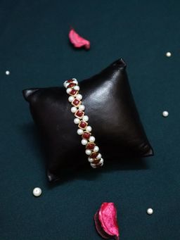 PAYA - Red Stone and Pearl Bracelet