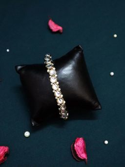 PAYA - White Round Kundan and Pearl Bracelet