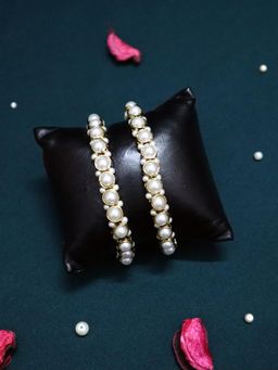 PAYA - White Round Pearl Bracelets (Pack of 2)