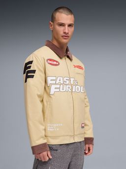 Puma - X Fast And Furious Mens Printed Basketball Jacket Beige