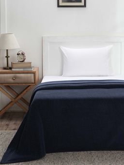 Maspar - Navy Blue Cotton Bed Cover (Single)