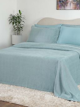Maspar - Ocean Blue Solid Cotton Cover (Double)
