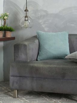 Maspar - Ocean Blue Solid Cotton Square Cushion Cover