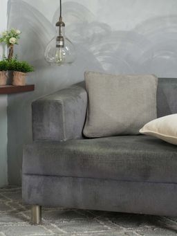 Maspar - Dark Grey Solid Cotton Square Cushion Cover