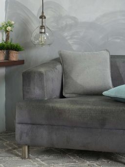 Maspar - Dark Grey Solid Cotton Square Cushion Cover