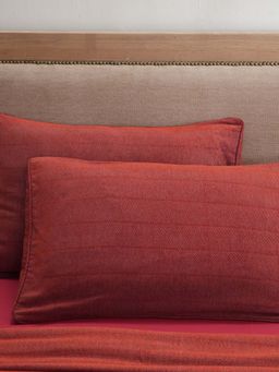 Maspar - Red Soft & Stylish Cotton 2 Pillow Covers
