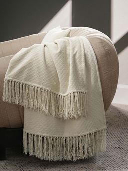 Maspar - Beige Cotton Solid Throw