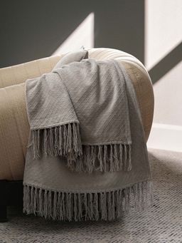 Maspar - Grey Cotton Solid Throw